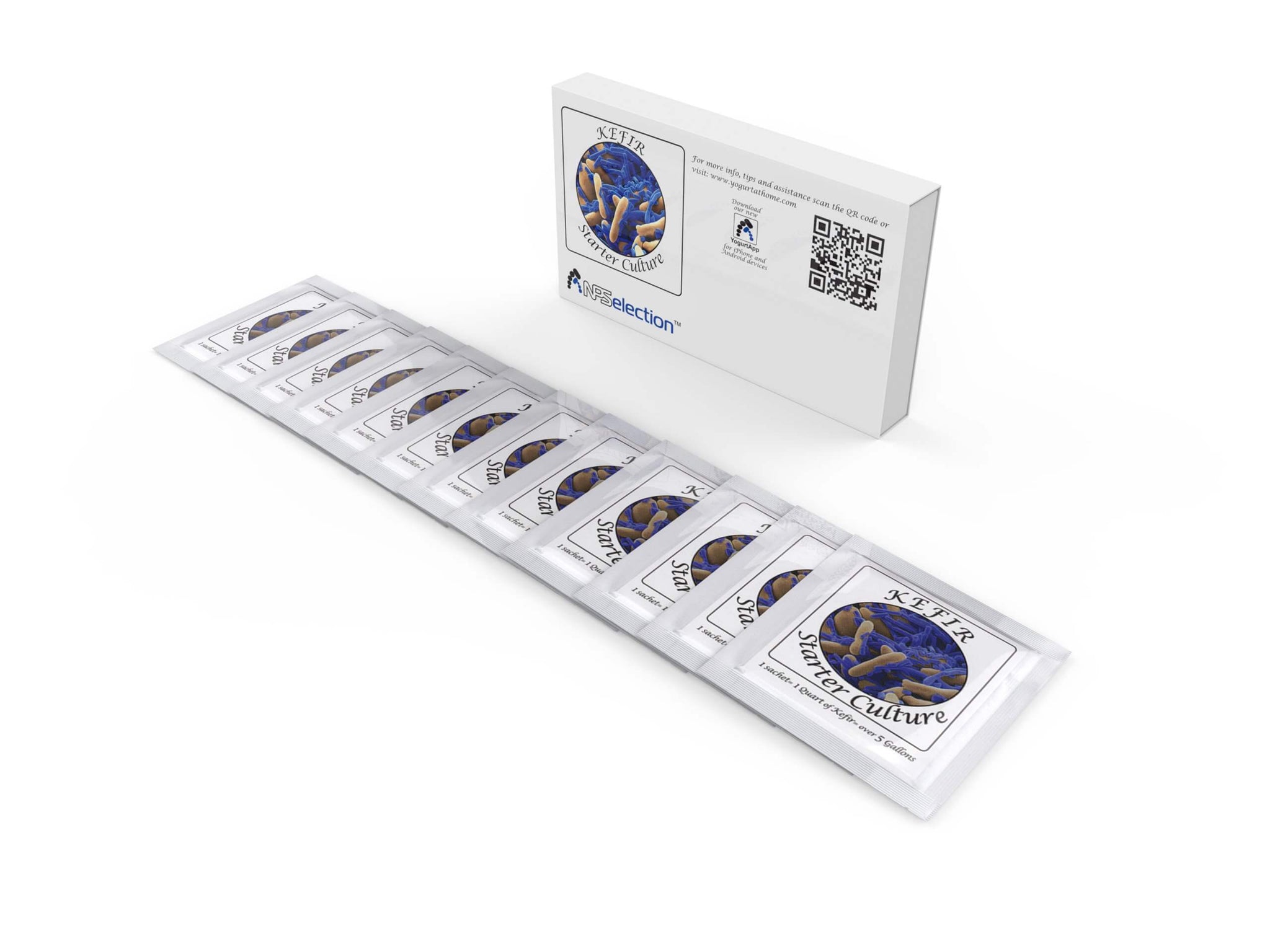 Kefir Starter Culture Pack of 12 Freeze Dried Sachets NPSelection Yogurt and Kefir Starter