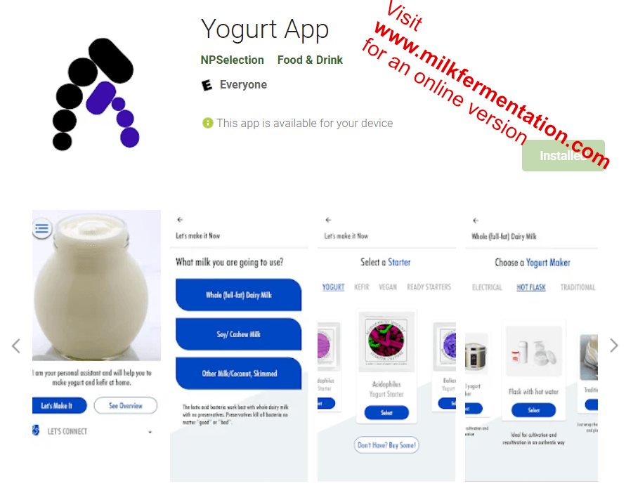 Yogurt app and forum