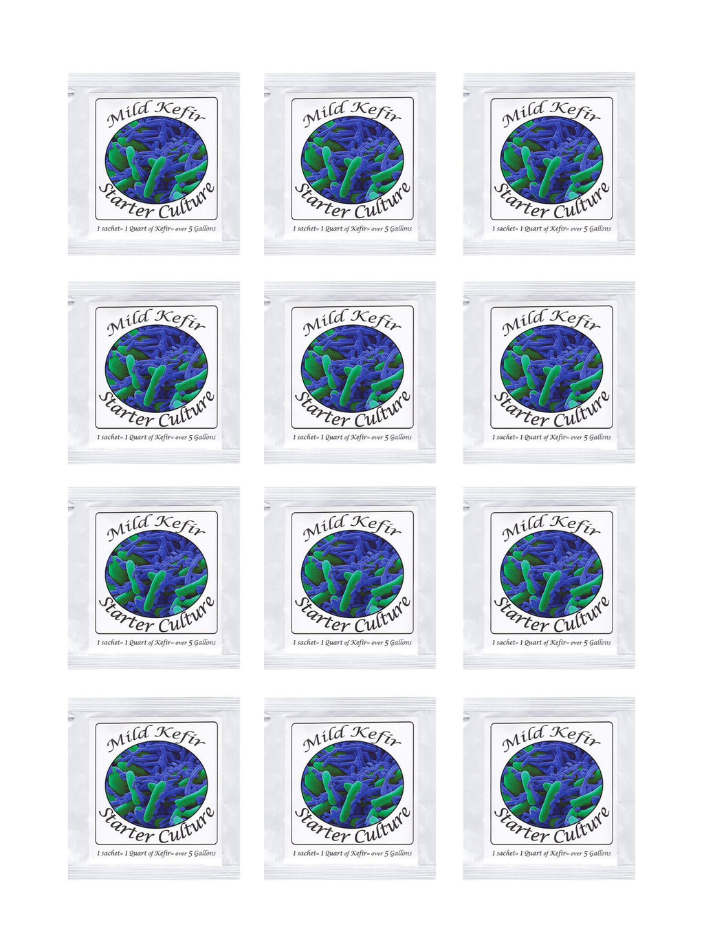 Kefir Starter Cultures Pack of 12 FreezeDried Culture Sachets